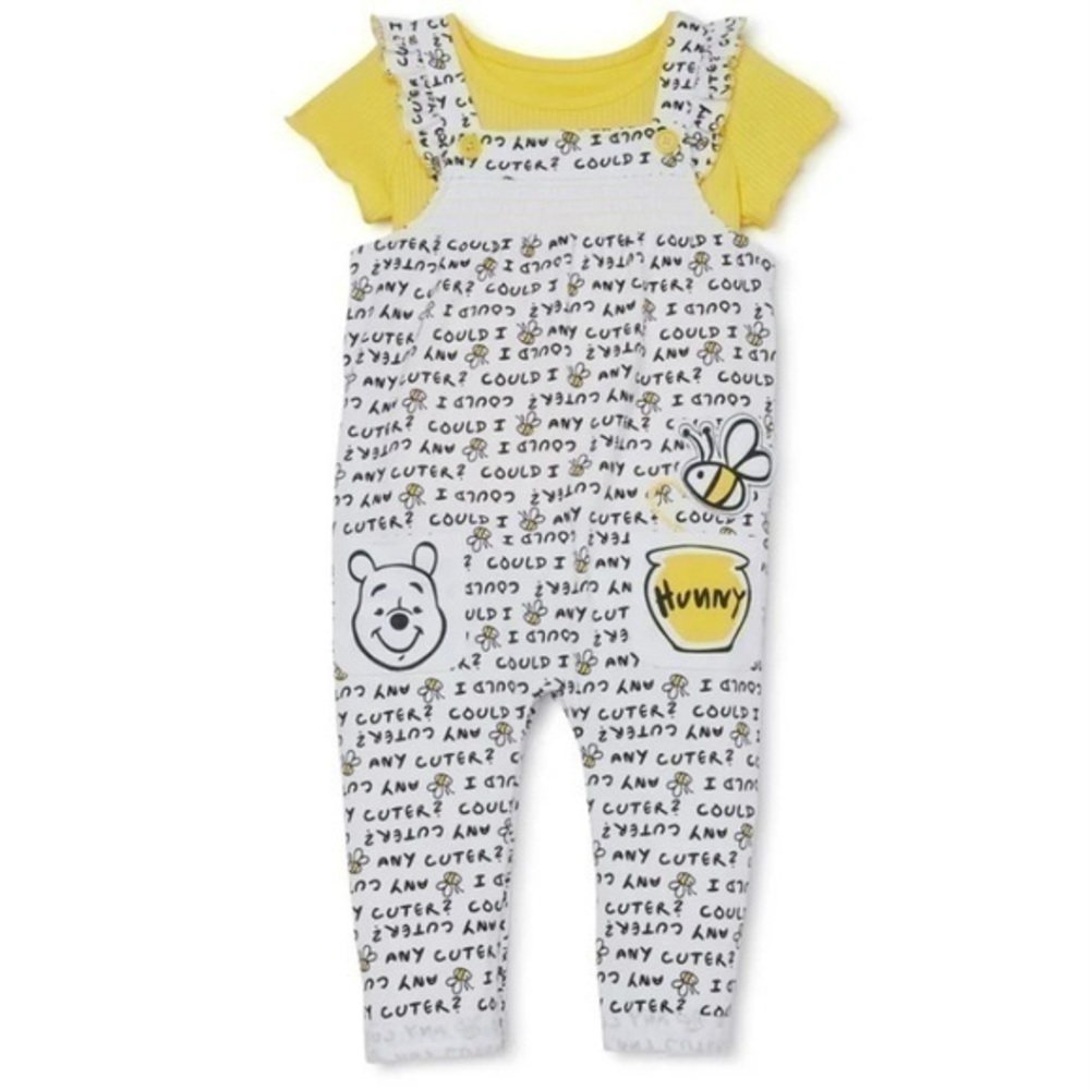 NWT. DISNEY Winnie The Pooh Overall Set